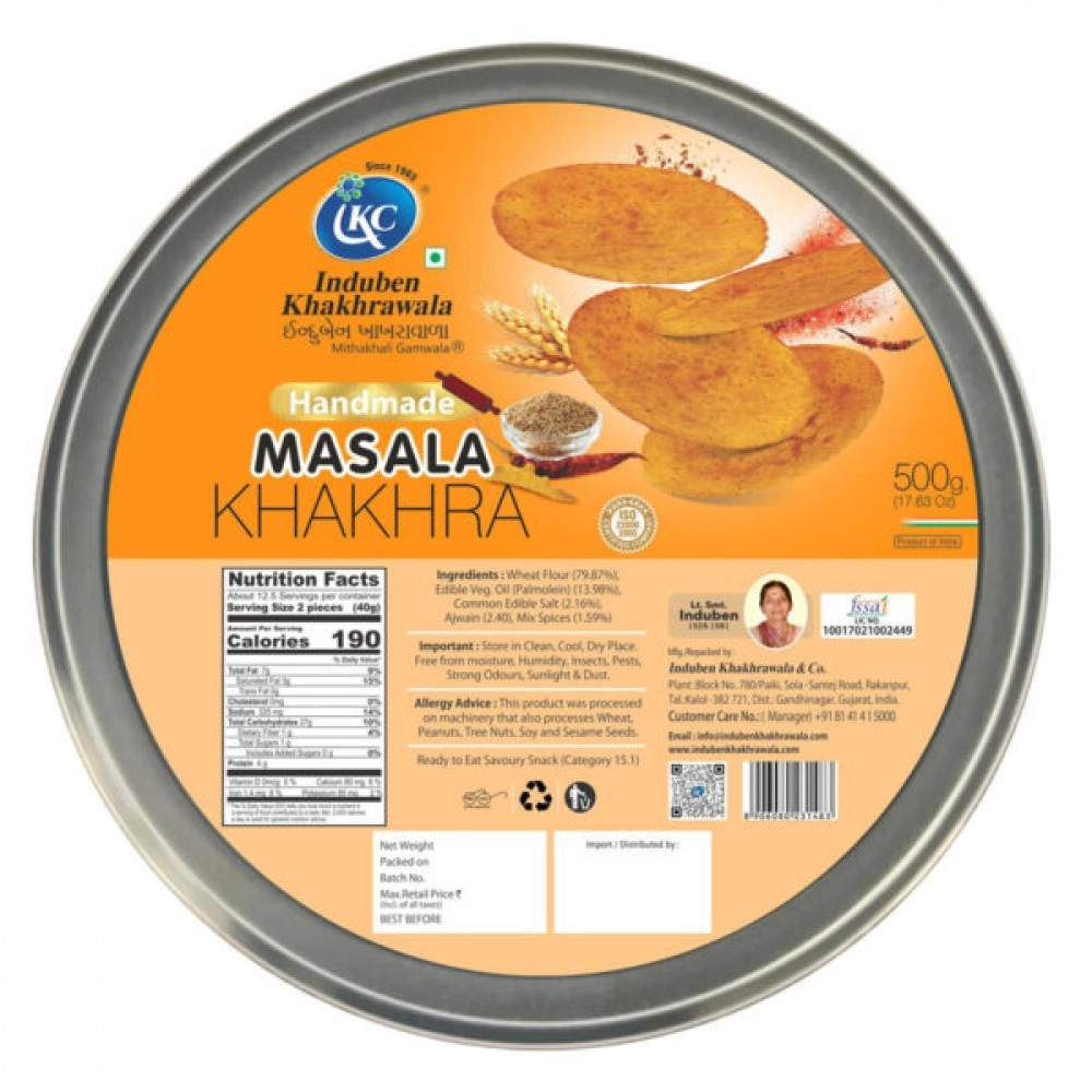 Handmade – Masala Khakhra 500g (Induben Khakhrawala)