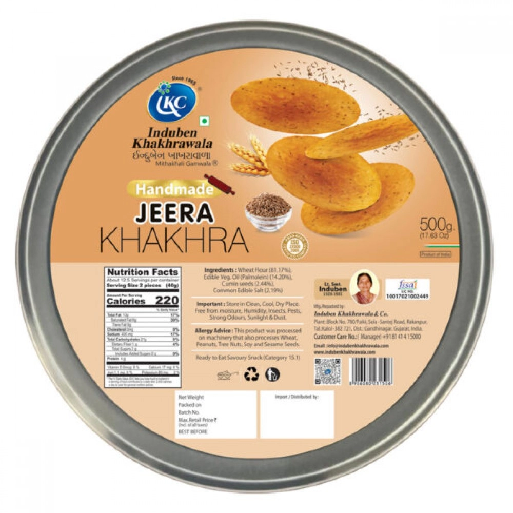 Handmade – Jeera Khakhra 500 g (Induben Khakhrawala)